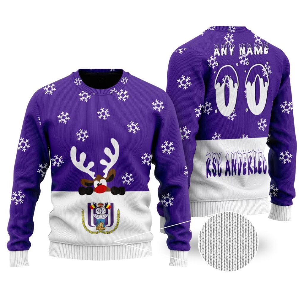 Belgian Pro League RSC Anderlecht Merry Christmas Ugly Sweater | Hoodie | Zipper | T-Shirt | Polo