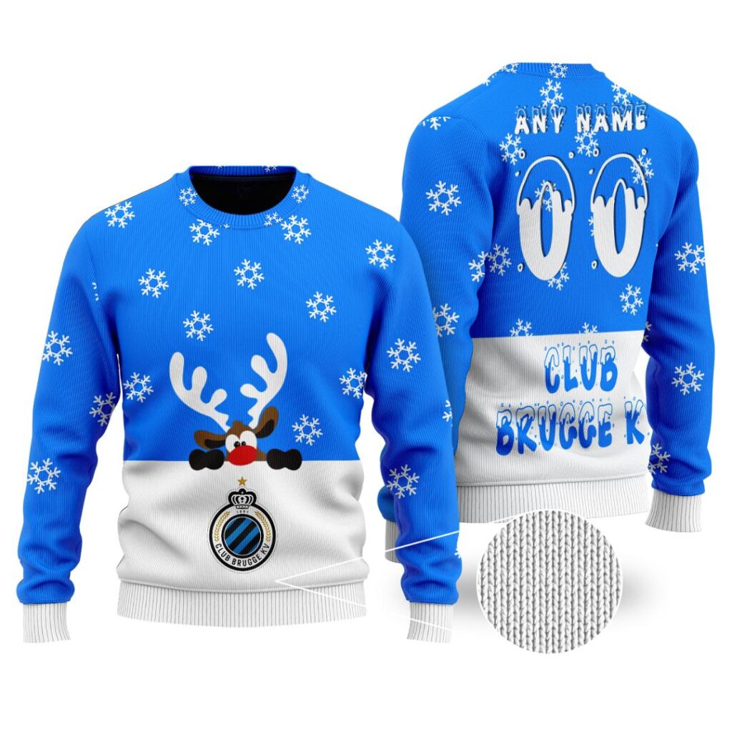 Belgian Pro League Club Brugge KV Merry Christmas Ugly Sweater | Hoodie | Zipper | T-Shirt | Polo