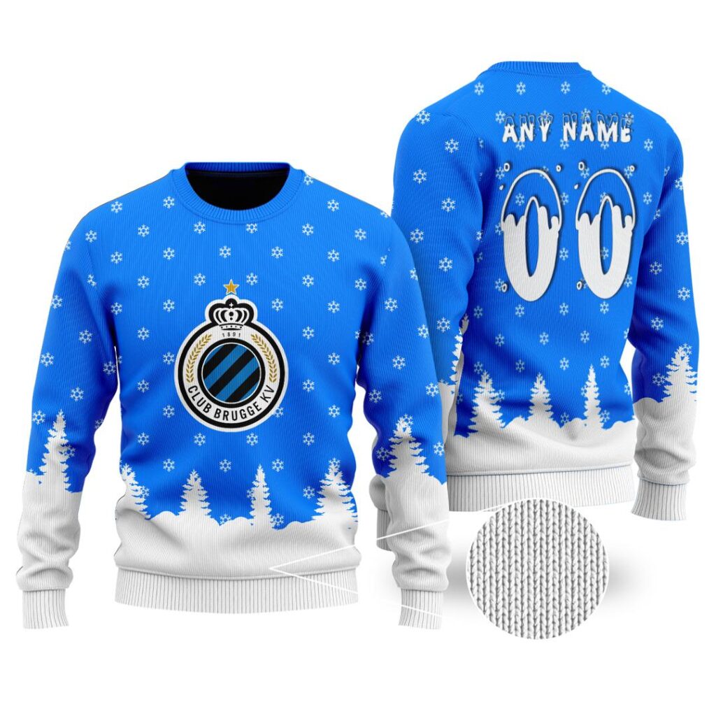 Belgian Pro League Club Brugge KV Merry Christmas Ugly Sweater | Hoodie | Zipper | T-Shirt | Polo | Long Paint