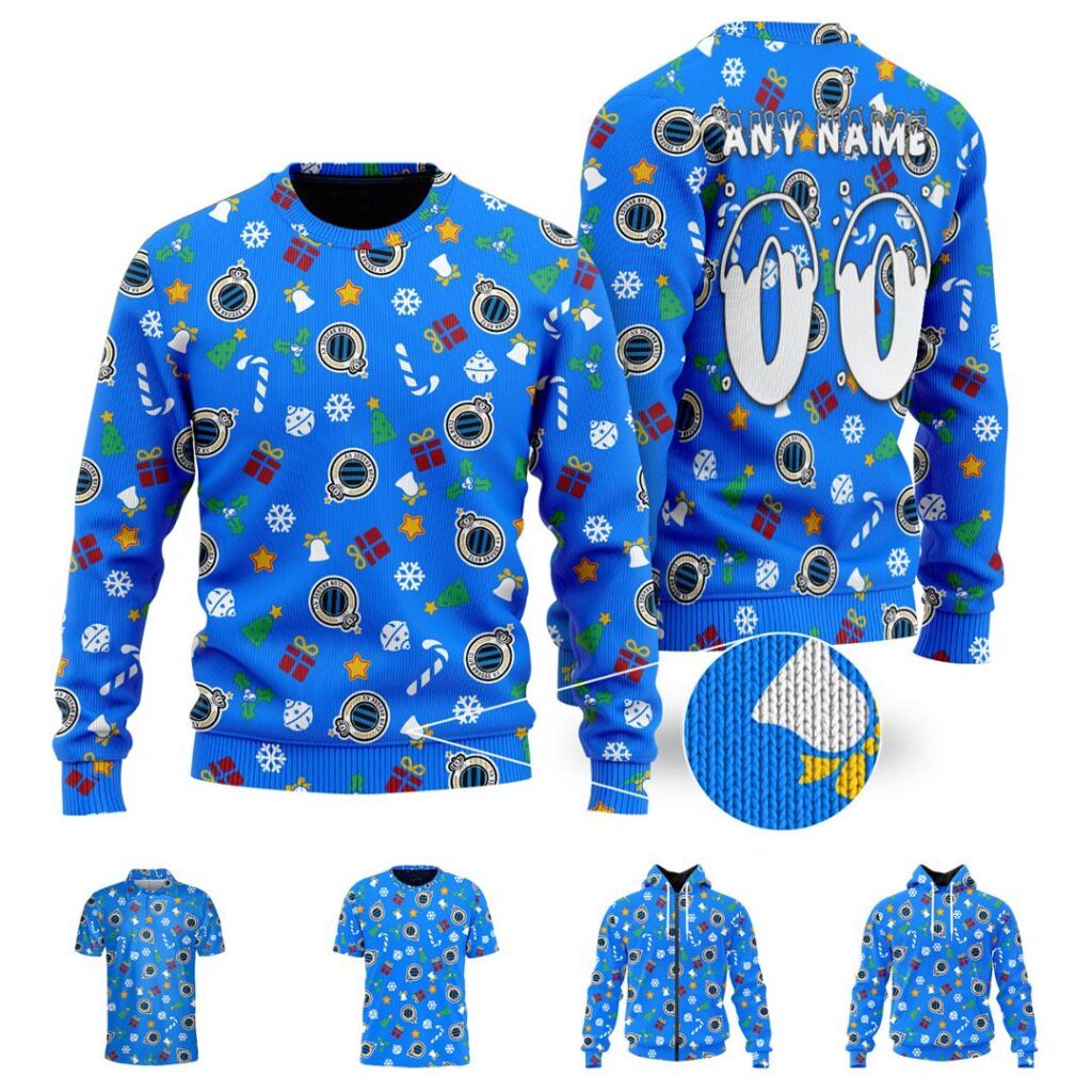 Belgian Pro League Club Brugge KV Merry Christmas Ugly Sweater | Hoodie | Zipper | T-Shirt | Polo