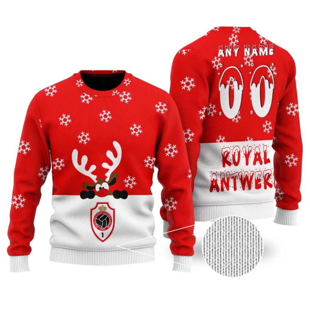 Belgian Pro League R Antwerp FC Merry Christmas Ugly Sweater | Hoodie | Zipper | T-Shirt | Polo