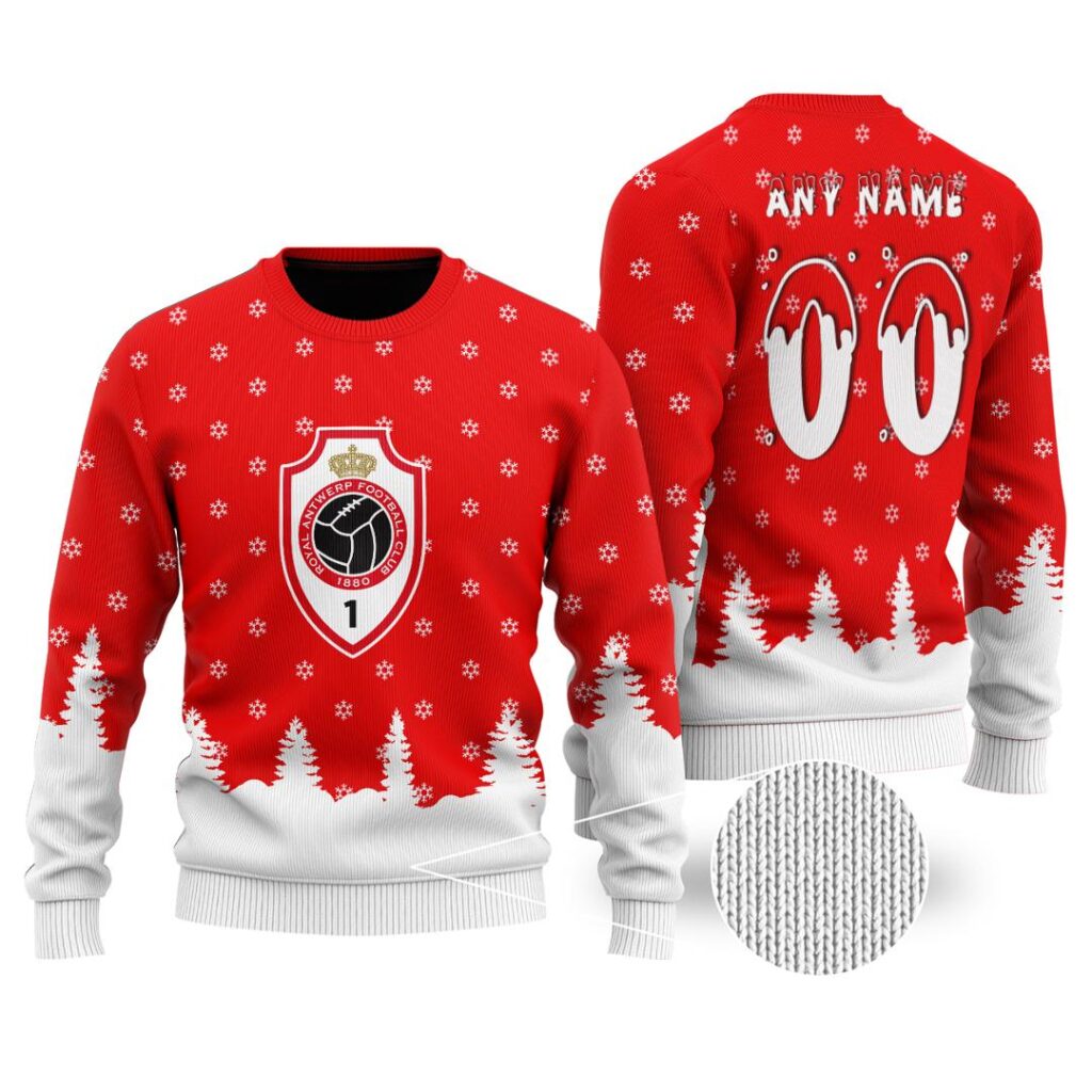 Belgian Pro League R Antwerp FC Merry Christmas Ugly Sweater | Hoodie | Zipper | T-Shirt | Polo | Long Paint