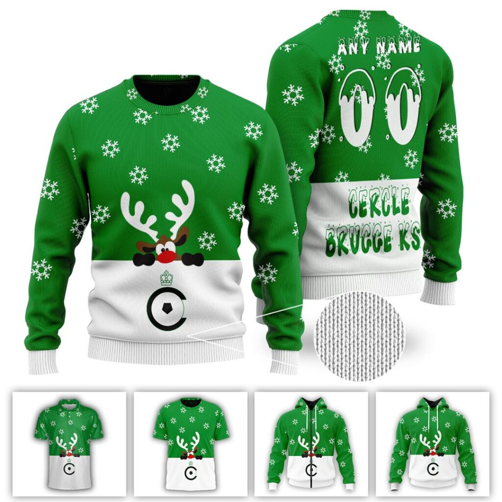 Belgian Pro League Cercle Brugge KSV Merry Christmas Ugly Sweater | Hoodie | Zipper | T-Shirt | Polo