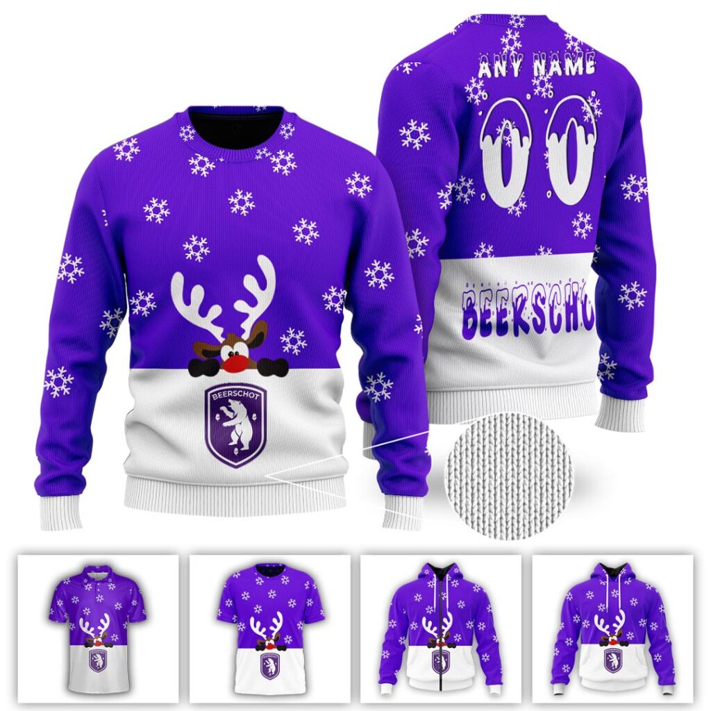 Belgian Pro League K Beerschot VAC Merry Christmas Ugly Sweater | Hoodie | Zipper | T-Shirt | Polo