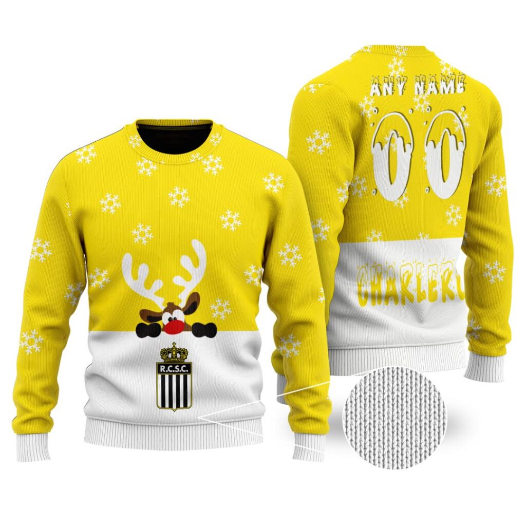 Belgian Pro League R Charleroi SC Merry Christmas Ugly Sweater | Hoodie | Zipper | T-Shirt | Polo