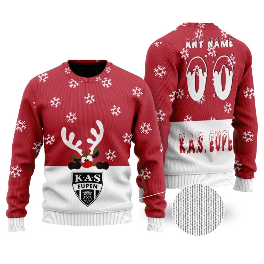 Belgian Pro League KAS Eupen Merry Christmas Ugly Sweater | Hoodie | Zipper | T-Shirt | Polo