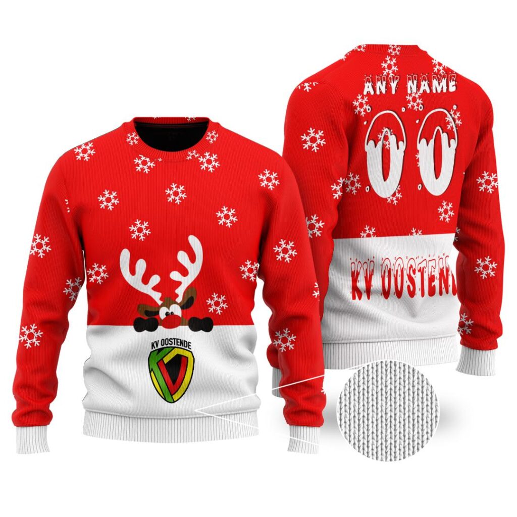 Belgian Pro League KV Oostende Merry Christmas Ugly Sweater | Hoodie | Zipper | T-Shirt | Polo