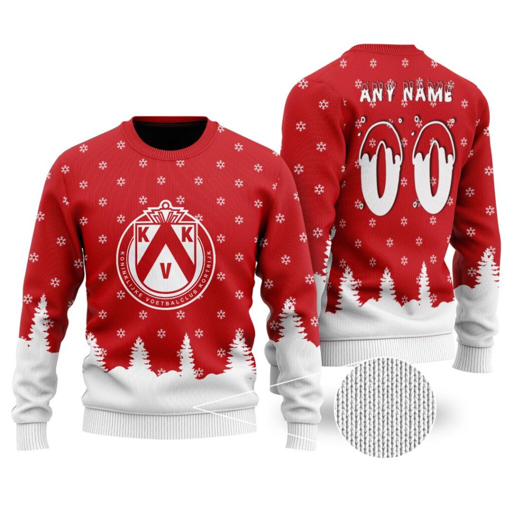 Belgian Pro League KV Kortrijk Merry Christmas Ugly Sweater | Hoodie | Zipper | T-Shirt | Polo | Long Paint