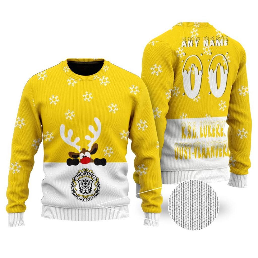 Belgian Pro League KSC Lokeren Oost Vlaanderen Merry Christmas Ugly Sweater | Hoodie | Zipper | T-Shirt | Polo