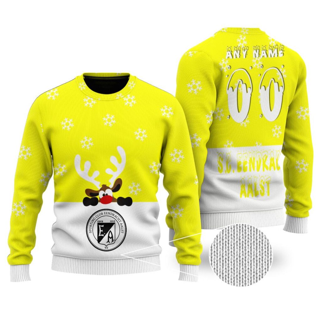 Belgian Pro League SC Eendracht Aalst Merry Christmas Ugly Sweater | Hoodie | Zipper | T-Shirt | Polo