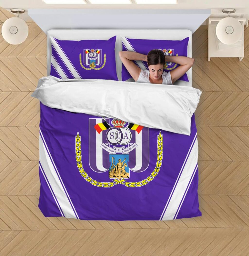 Belgian Pro League RSC Anderlecht Bedding Duvet Cover + 1/2 Pillow Cases