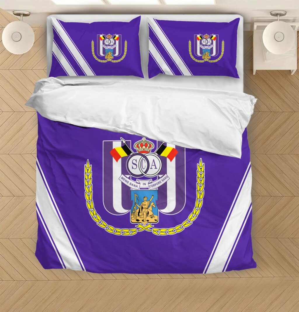 Belgian Pro League RSC Anderlecht Bedding Duvet Cover + 1/2 Pillow Cases