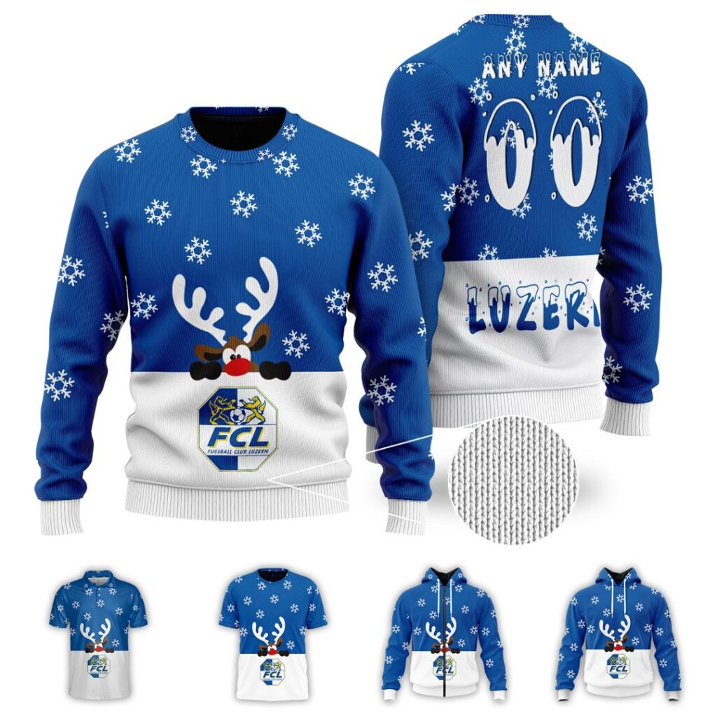 SFL FC Luzern Merry Christmas Ugly Sweater | Hoodie | Zipper | T-Shirt | Polo