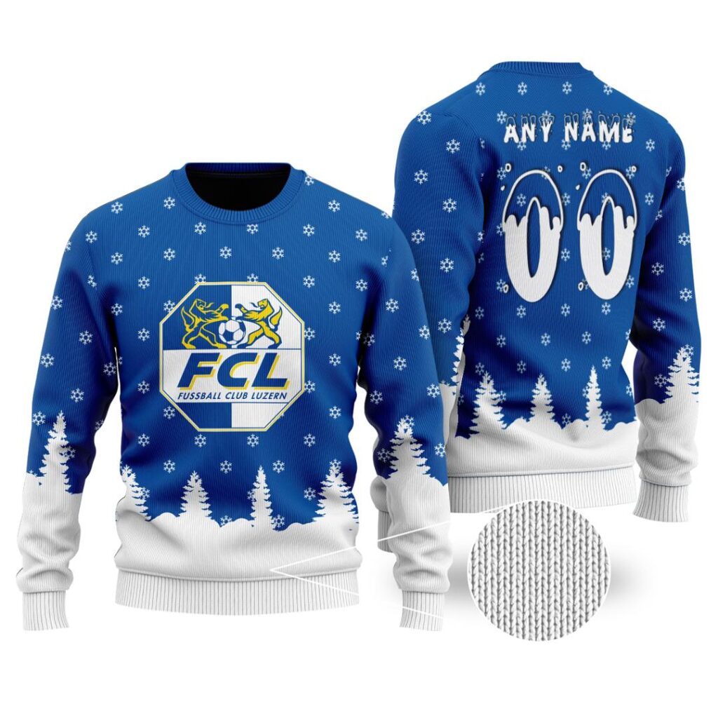 SFL FC Luzern Merry Christmas Ugly Sweater | Hoodie | Zipper | T-Shirt | Polo | Long Paint