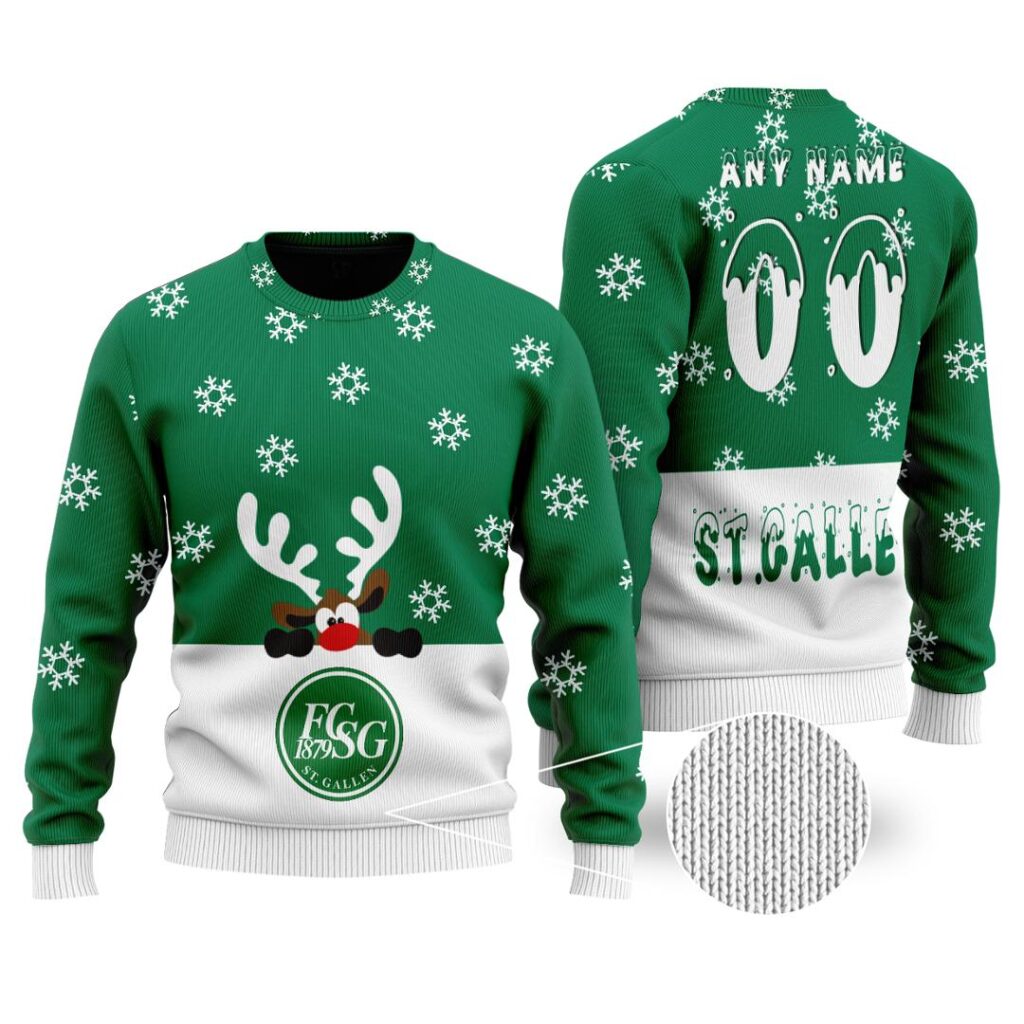 SFL FC St. Gallen Merry Christmas Ugly Sweater | Hoodie | Zipper | T-Shirt | Polo