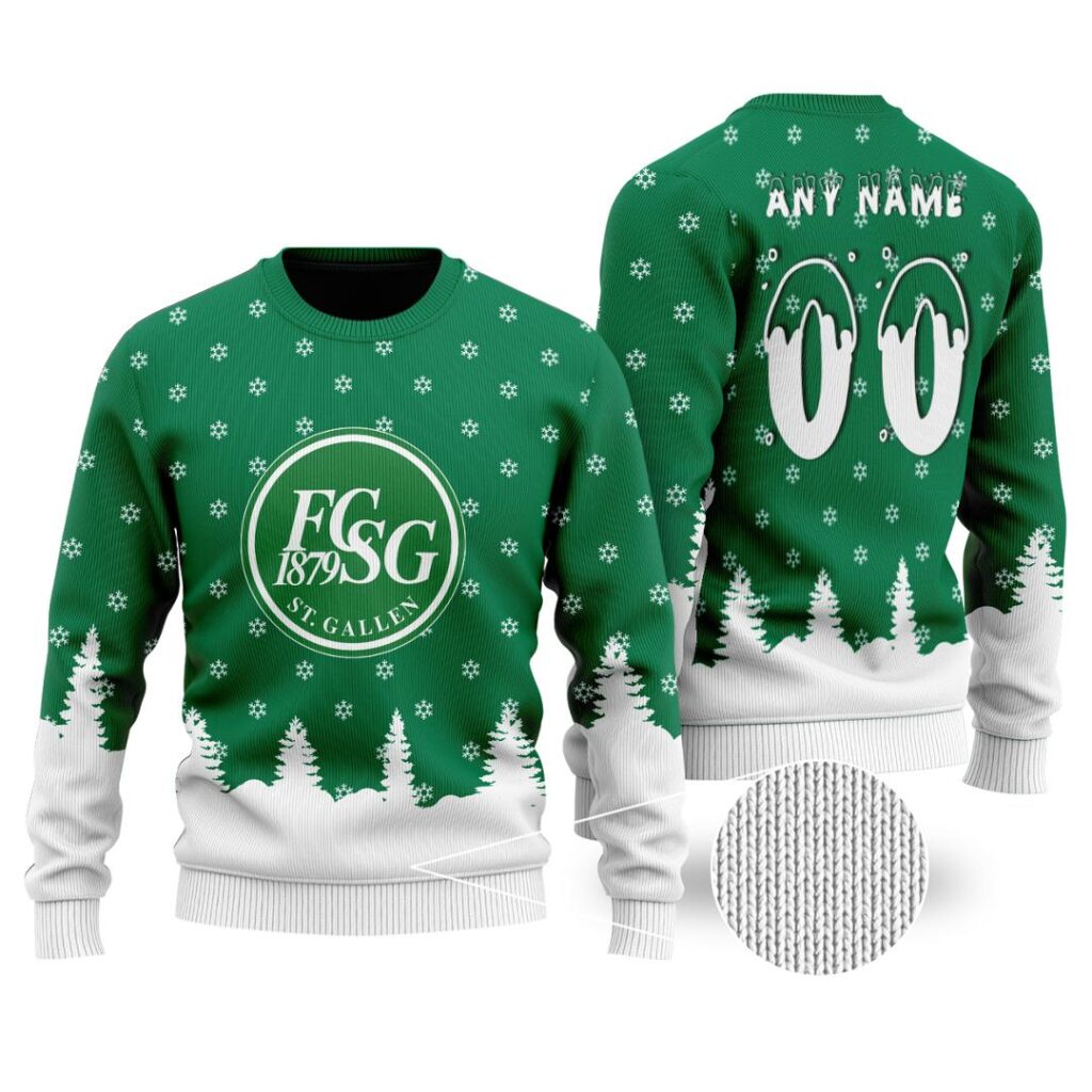 SFL FC St. Gallen Merry Christmas Ugly Sweater | Hoodie | Zipper | T-Shirt | Polo | Long Paint