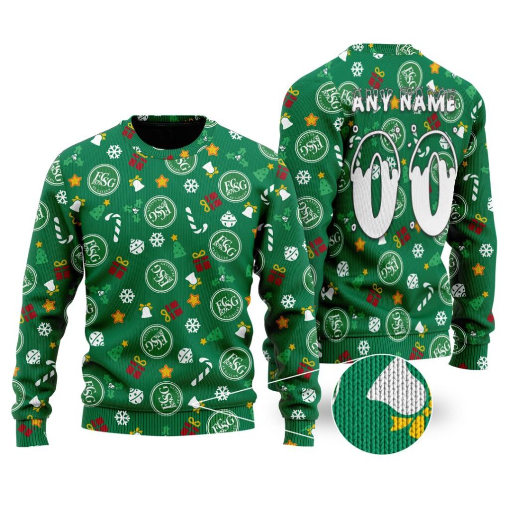 SFL FC St. Gallen Merry Christmas Ugly Sweater | Hoodie | Zipper | T-Shirt | Polo