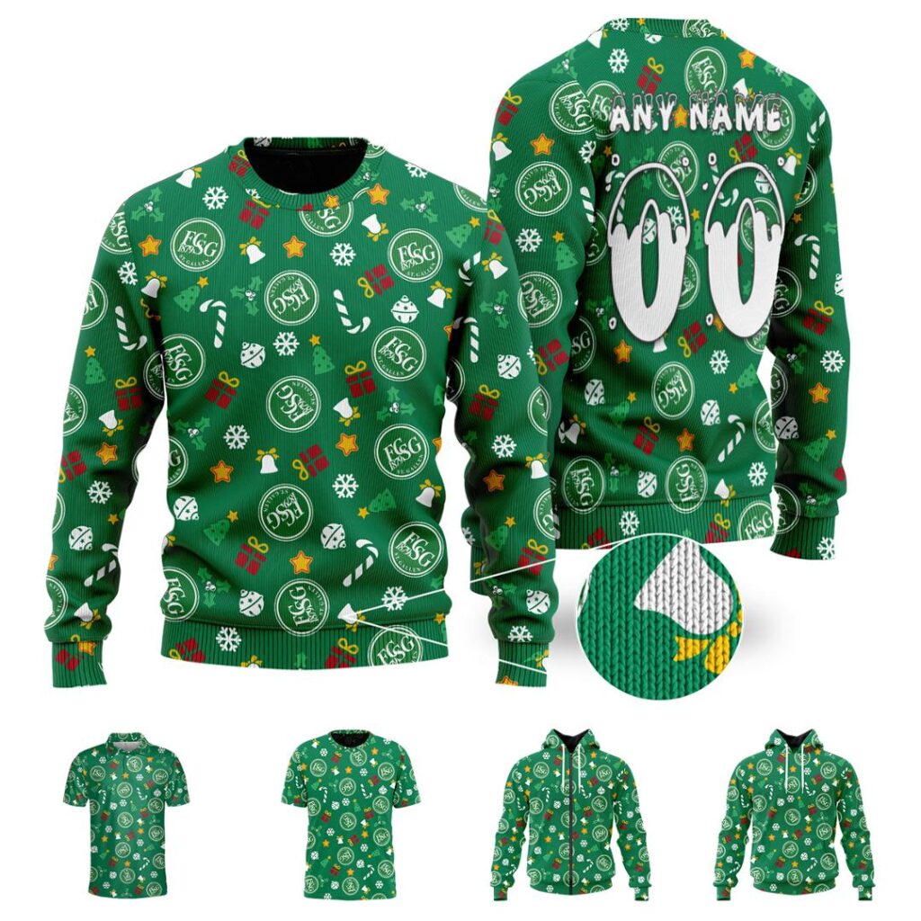 SFL FC St. Gallen Merry Christmas Ugly Sweater | Hoodie | Zipper | T-Shirt | Polo