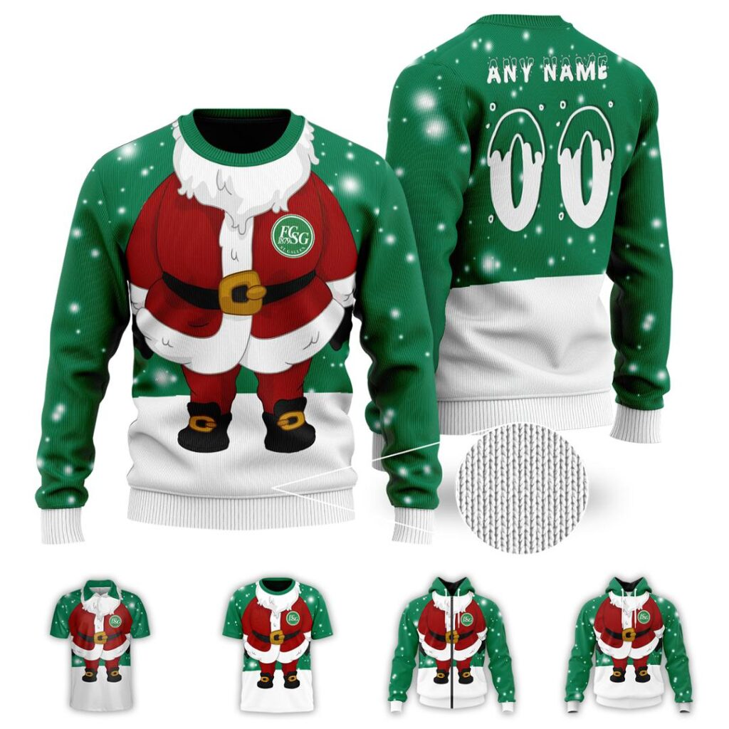 SFL FC St. Gallen Merry Christmas Ugly Sweater | Hoodie | Zipper | T-Shirt | Polo