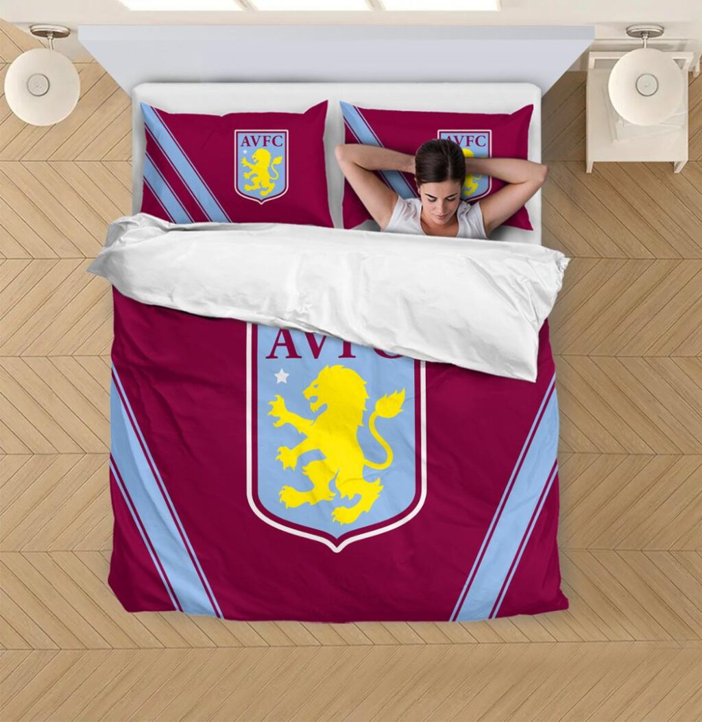 EPL Aston Villa FC Bedding Duvet Cover + 1/2 Pillow Cases