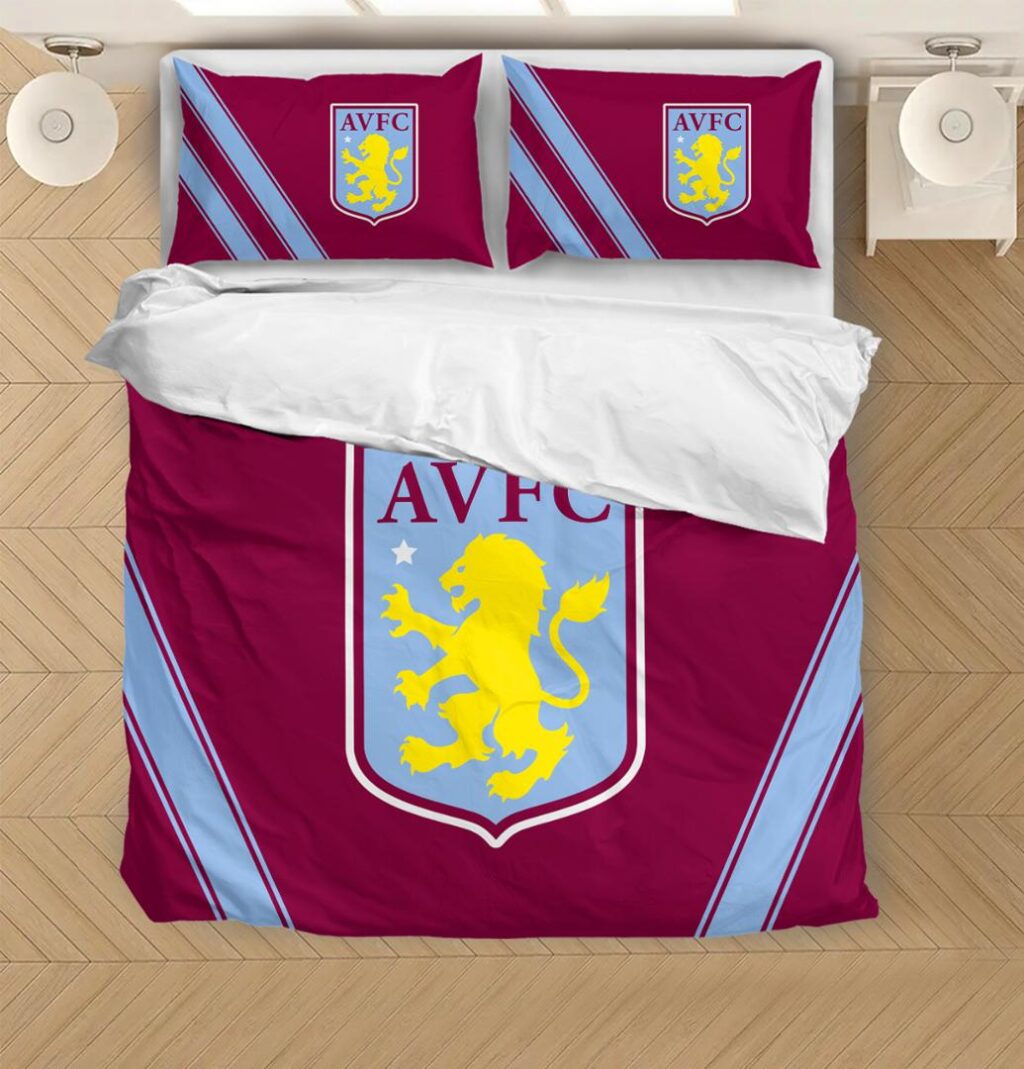 EPL Aston Villa FC Bedding Duvet Cover + 1/2 Pillow Cases