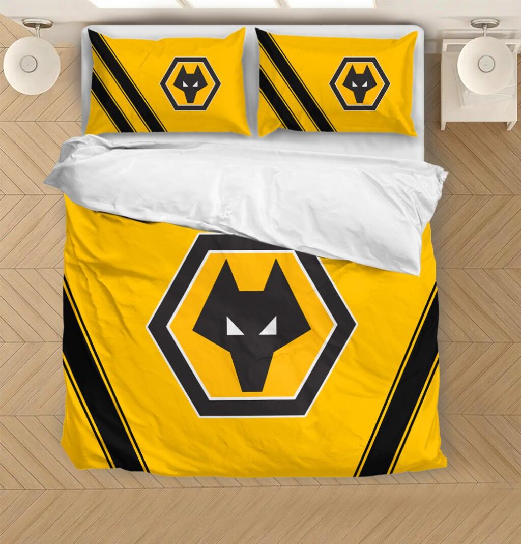 EPL Wolverhampton Wanderers Bedding Duvet Cover + 1/2 Pillow Cases