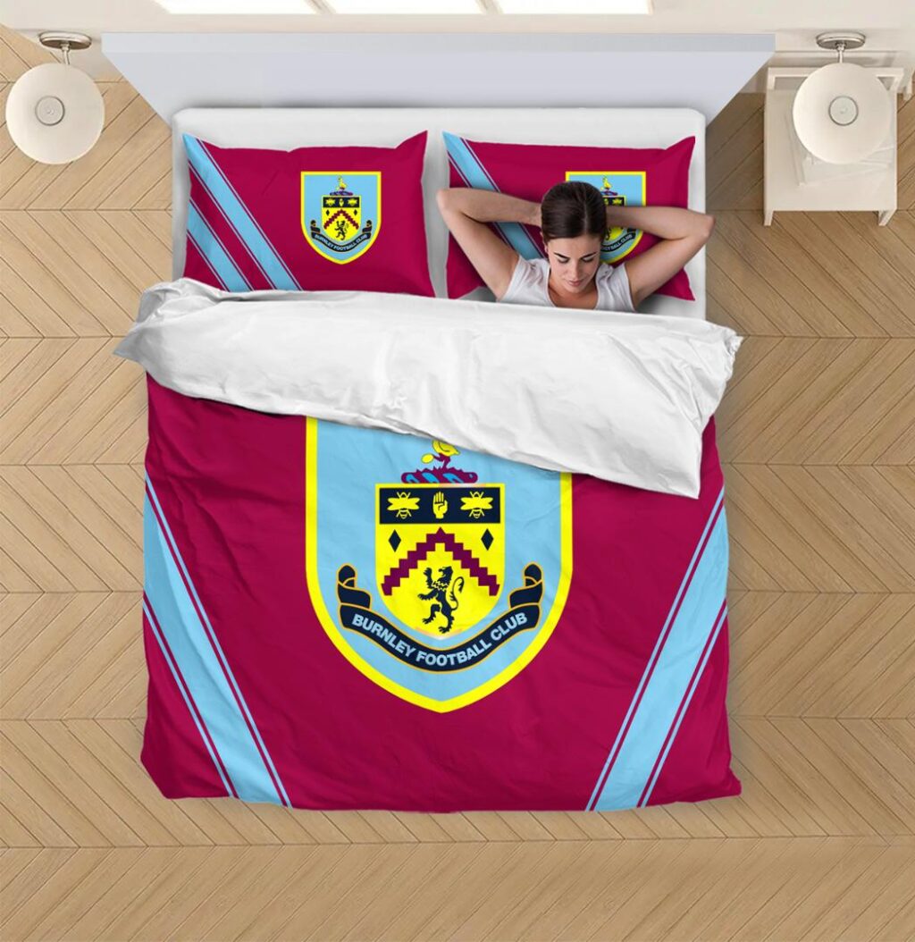 EPL Burnley FC Bedding Duvet Cover + 1/2 Pillow Cases