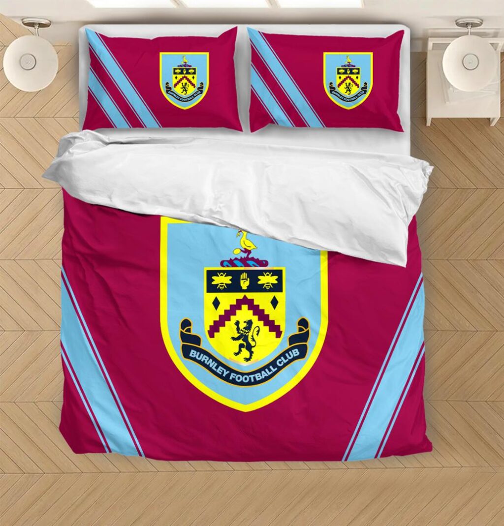 EPL Burnley FC Bedding Duvet Cover + 1/2 Pillow Cases