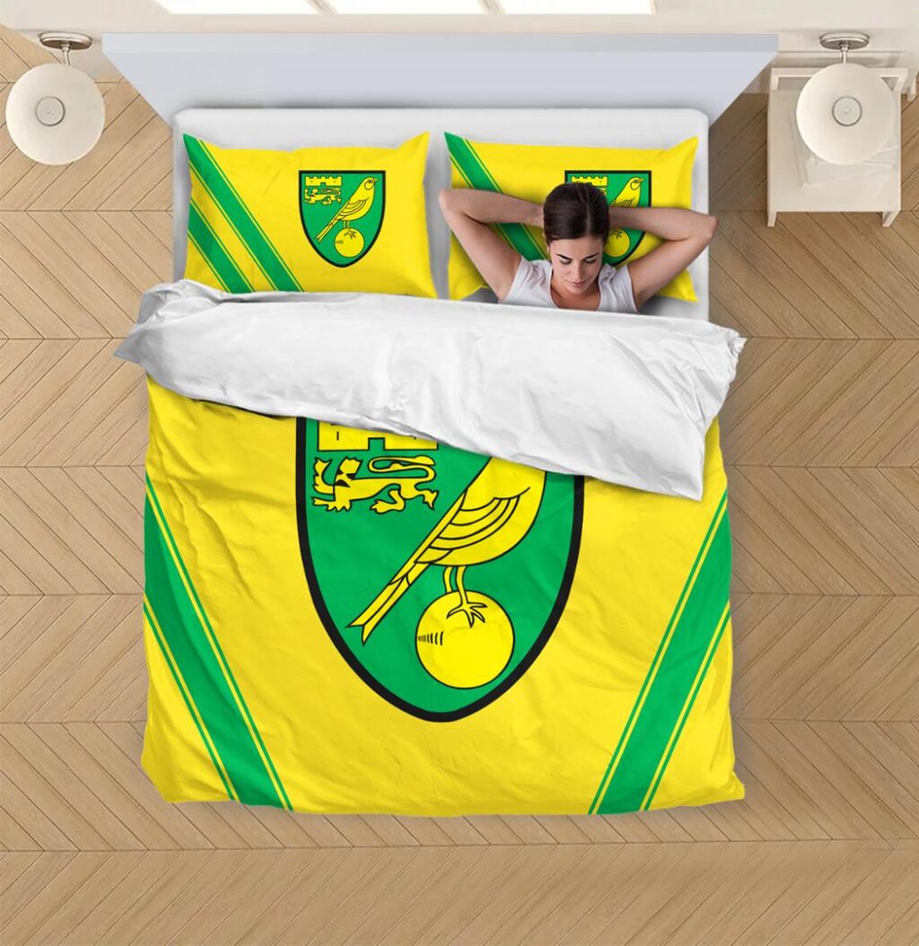 EPL Norwich City Bedding Duvet Cover + 1/2 Pillow Cases