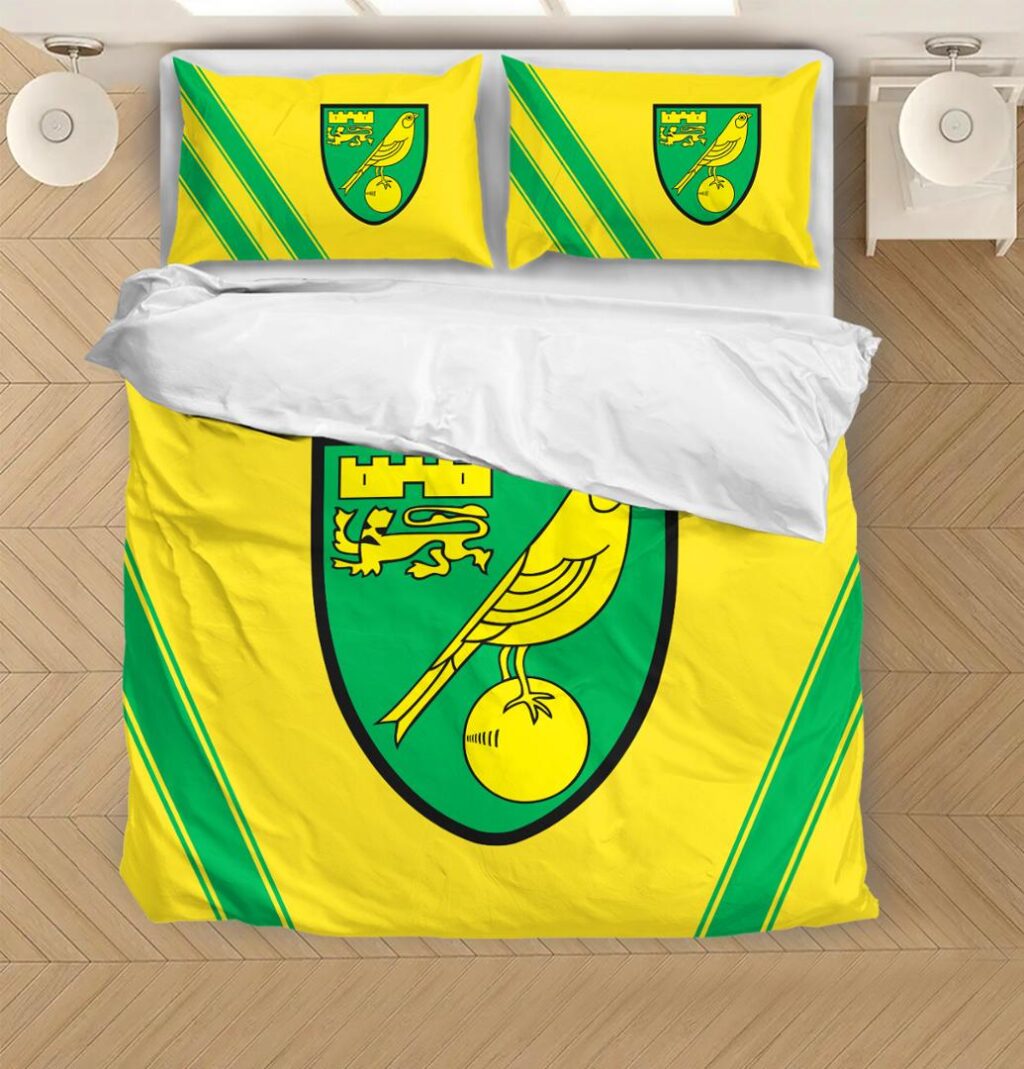 EPL Norwich City Bedding Duvet Cover + 1/2 Pillow Cases