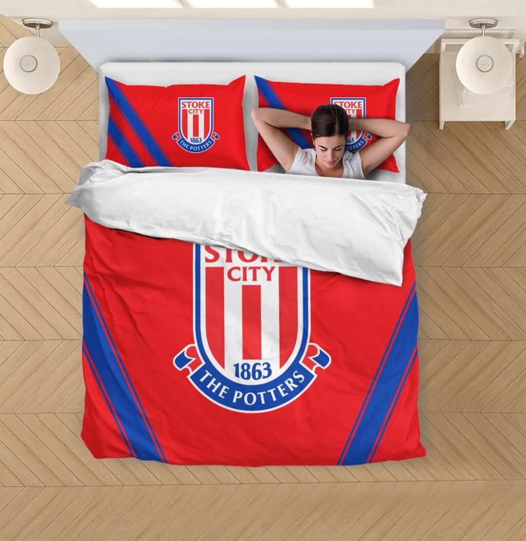 EPL Stoke City Bedding Duvet Cover + 1/2 Pillow Cases