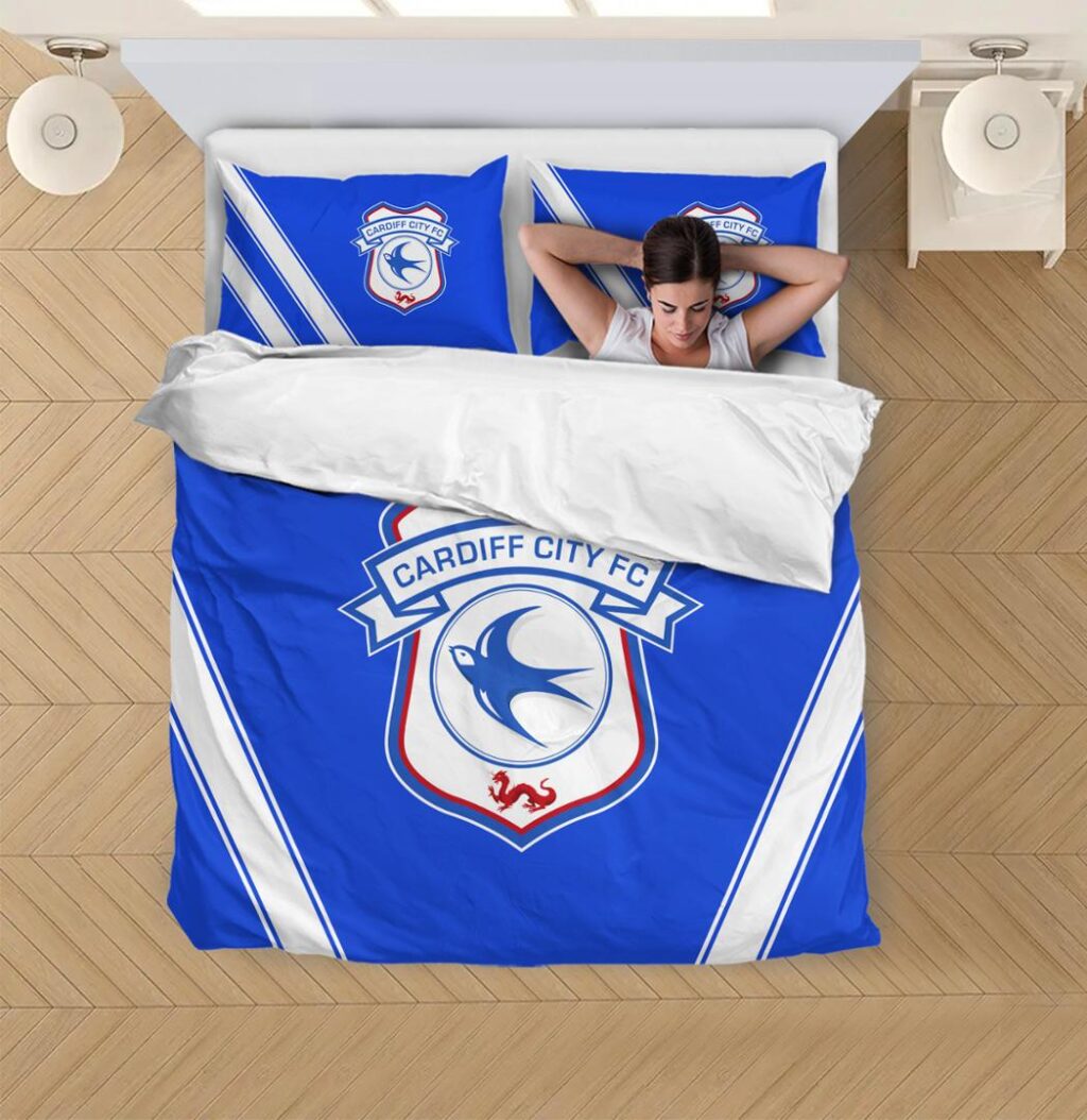 EPL Cardiff City FC Bedding Duvet Cover + 1/2 Pillow Cases