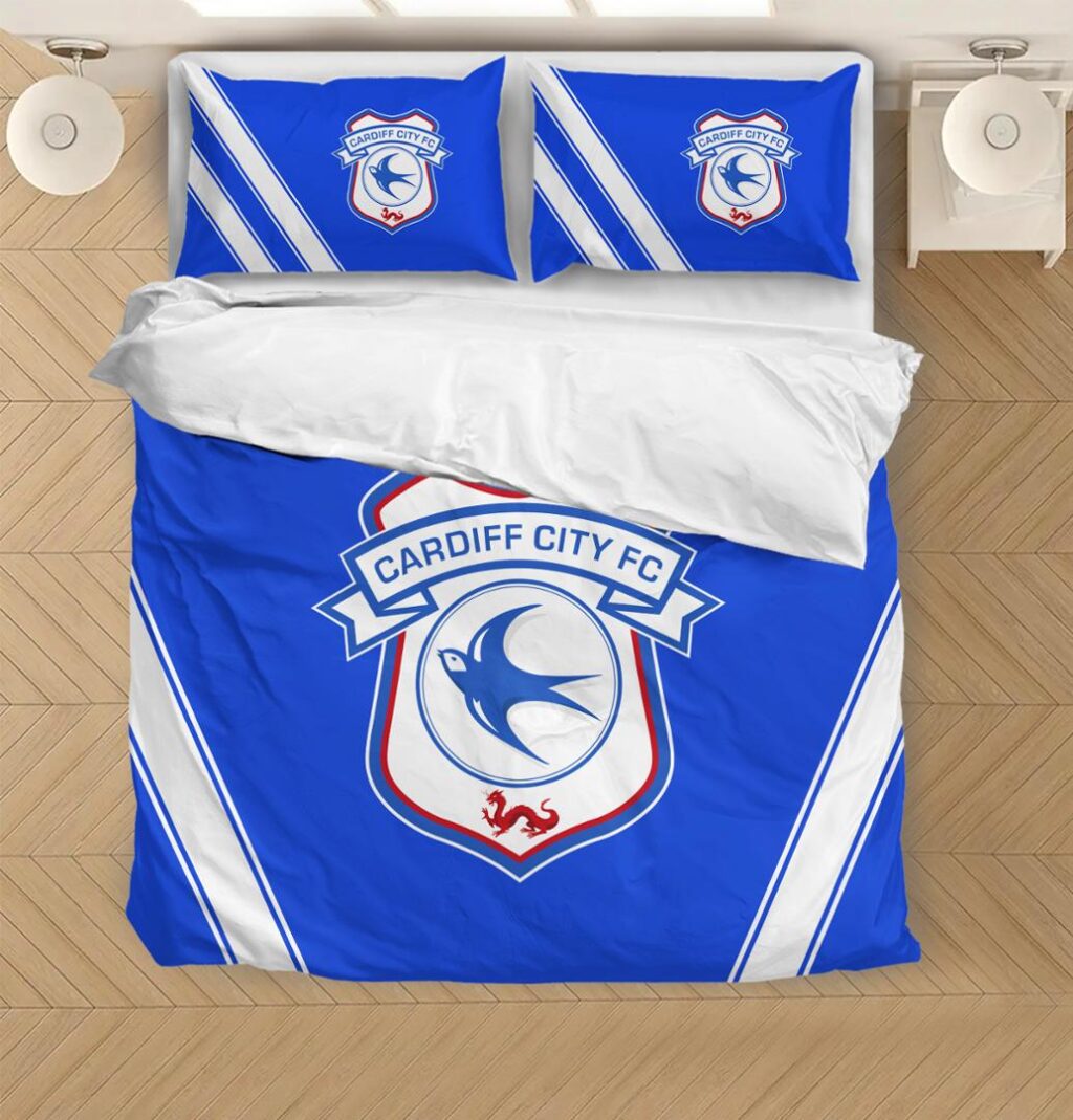 EPL Cardiff City FC Bedding Duvet Cover + 1/2 Pillow Cases